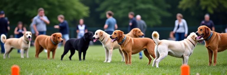 Clases de obediencia grupal para perros